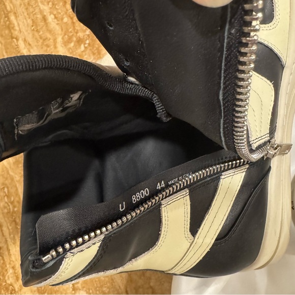 Rick Owens Black and Cream High-Top Sneakers - Picture 9 of 9